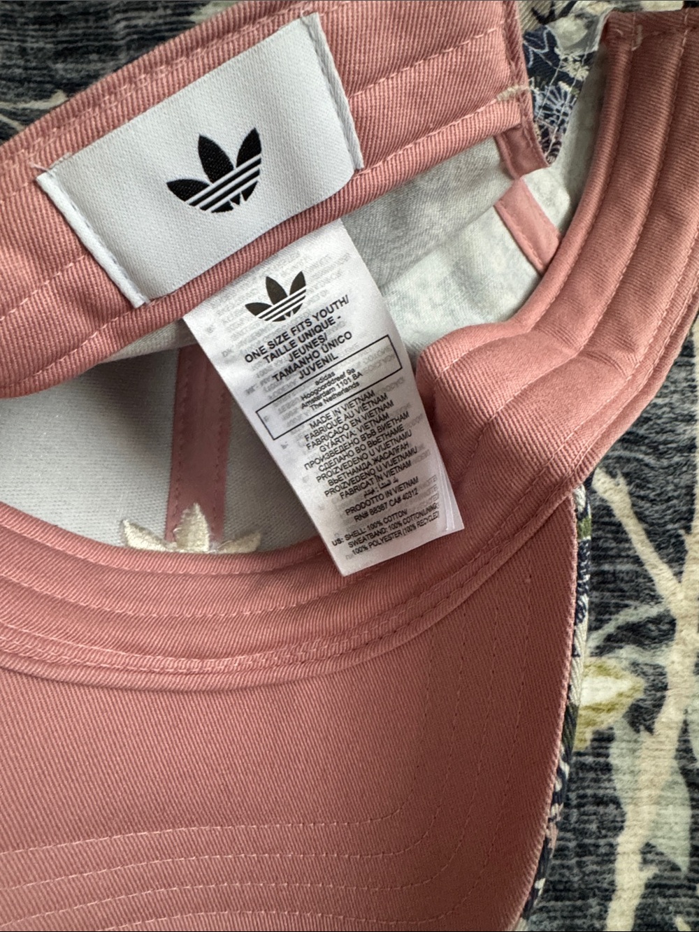 adidas Navy Floral Baseball Cap with Blue, Pink & White Accents - Picture 2 of 2